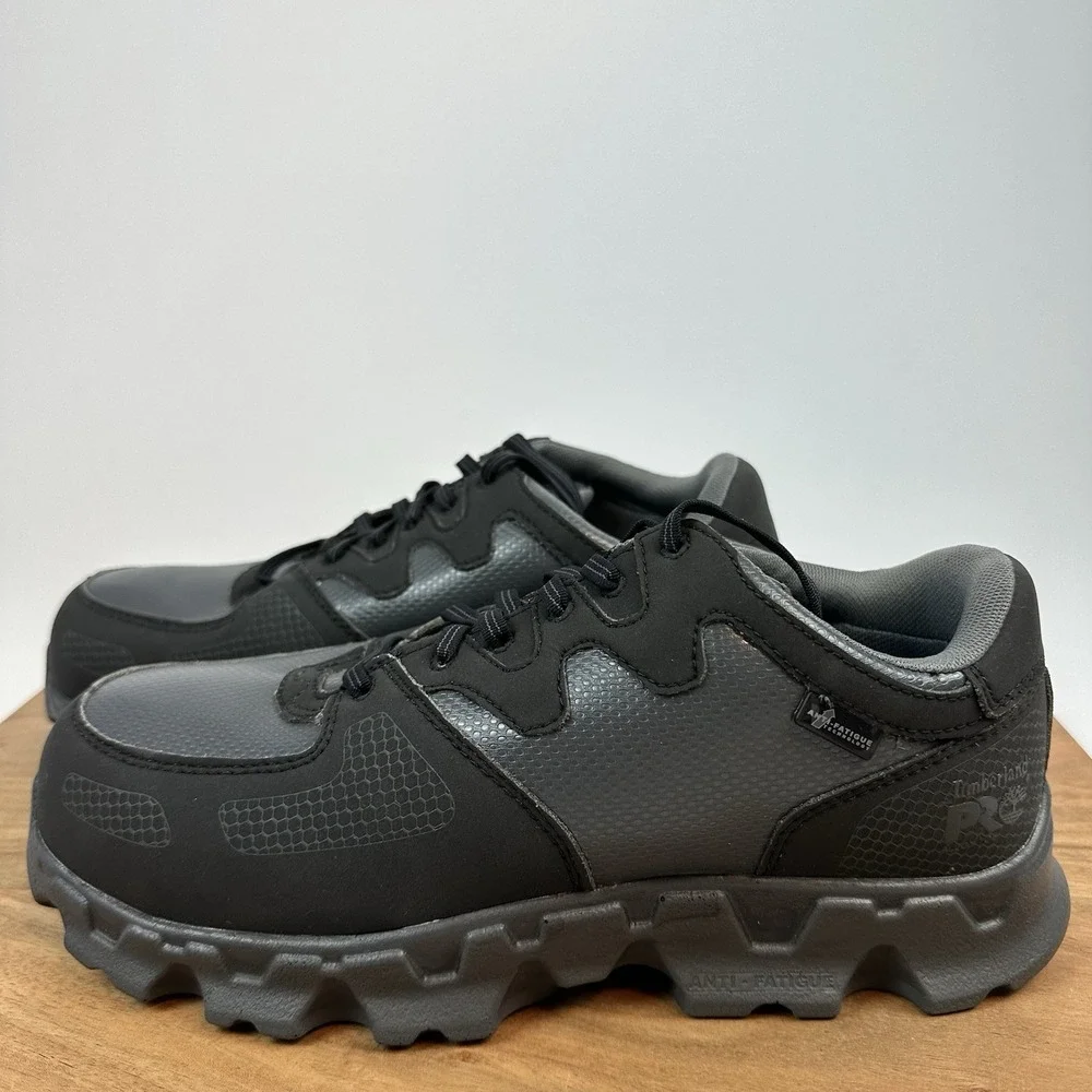 New Mens Timberland Pro Powertrain Gray Oxford Alloy Safety Toe Shoes Sz 8‎ W